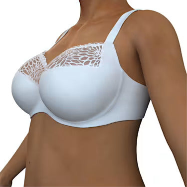 It fits comfortably under and around my breasts